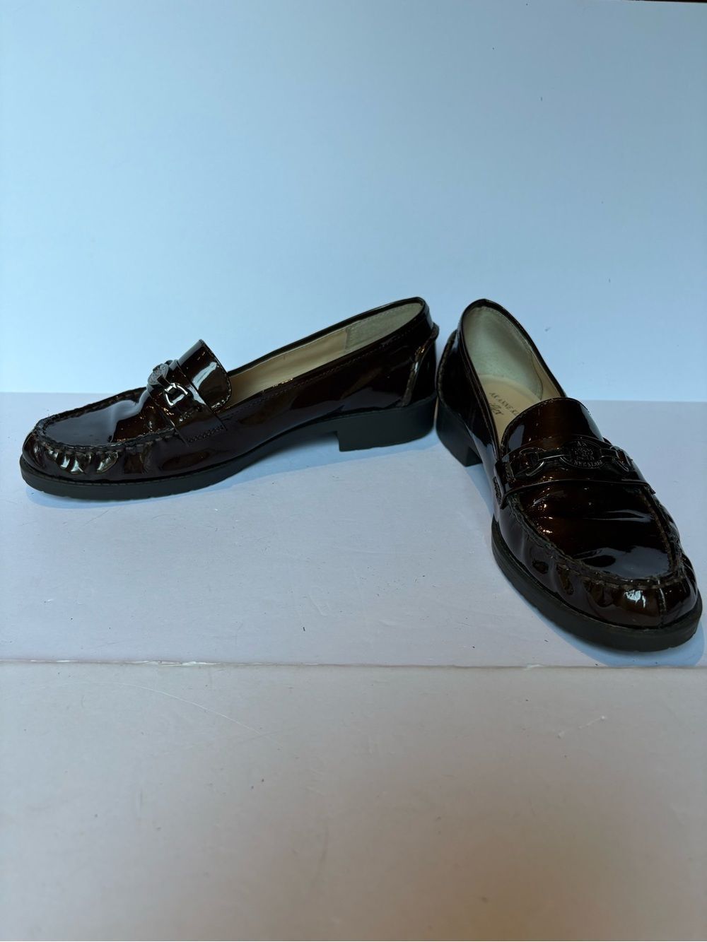 Anne Klein iflex Women's Patent Leather Loafers in Dark Brown Size 9 1/2M